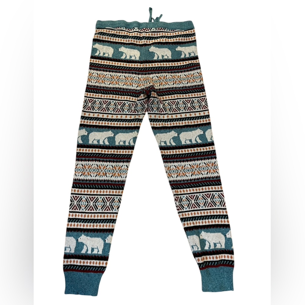 American Eagle Knit Polar Bear Print Leggings Size Large - Picture 2 of 11